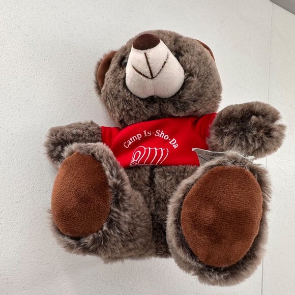 Alexon Glenkys Brown Bear Stuffed Toy With Red Camp Is-Sho-Da Shirt 9 inch - Picture 15 of 15